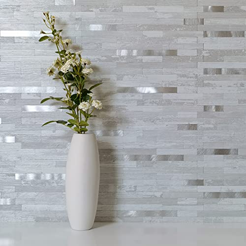 DICOFUN 10-Sheet Peel and Stick Backsplash Tile, White Birch PVC Mixed Metal Stick on Backsplash Tiles for Kitchen, 9.4 sq.ft - Image 3
