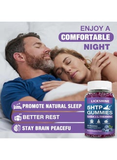 Health & Household 2 Pack 300Mg 5-Htp Gaba Sleep Supplement Gummies With 200Mg L-Theanine Supplement For Brain, Mood Stabilizer And Sleep Support, Melatonin-Free, Omega 3-6-9 For Natural Zzzs, Blueberry Flavor  - Image 3