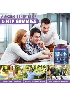 Health & Household 2 Pack 300Mg 5-Htp Gaba Sleep Supplement Gummies With 200Mg L-Theanine Supplement For Brain, Mood Stabilizer And Sleep Support, Melatonin-Free, Omega 3-6-9 For Natural Zzzs, Blueberry Flavor  - Image 4