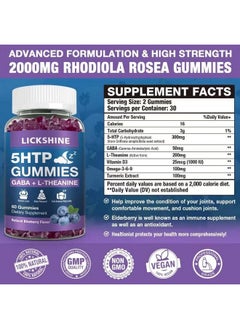 Health & Household 2 Pack 300Mg 5-Htp Gaba Sleep Supplement Gummies With 200Mg L-Theanine Supplement For Brain, Mood Stabilizer And Sleep Support, Melatonin-Free, Omega 3-6-9 For Natural Zzzs, Blueberry Flavor  - Image 2