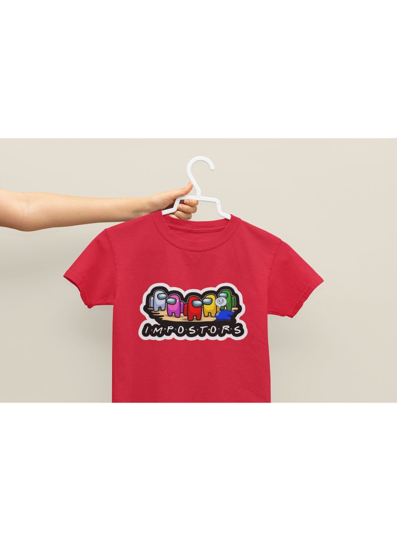 ZOOM Kids Among Us Cartoon Crewmate Print T-Shirt for Boys and Girls
