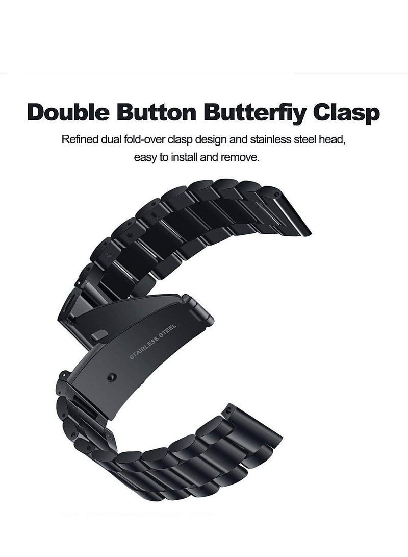 Stainless Steel Metal Replacement Watch Band Smart Watch 22mm Band Bracelet compatible with Gear S3 Classic SM-R760/S3 Frontier SM-R770 Smartwatch for Men Women - Image 5