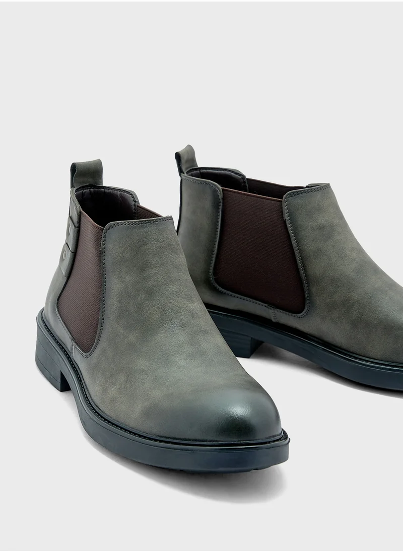 Robert Wood Nubuck Casual Chelsea Boots