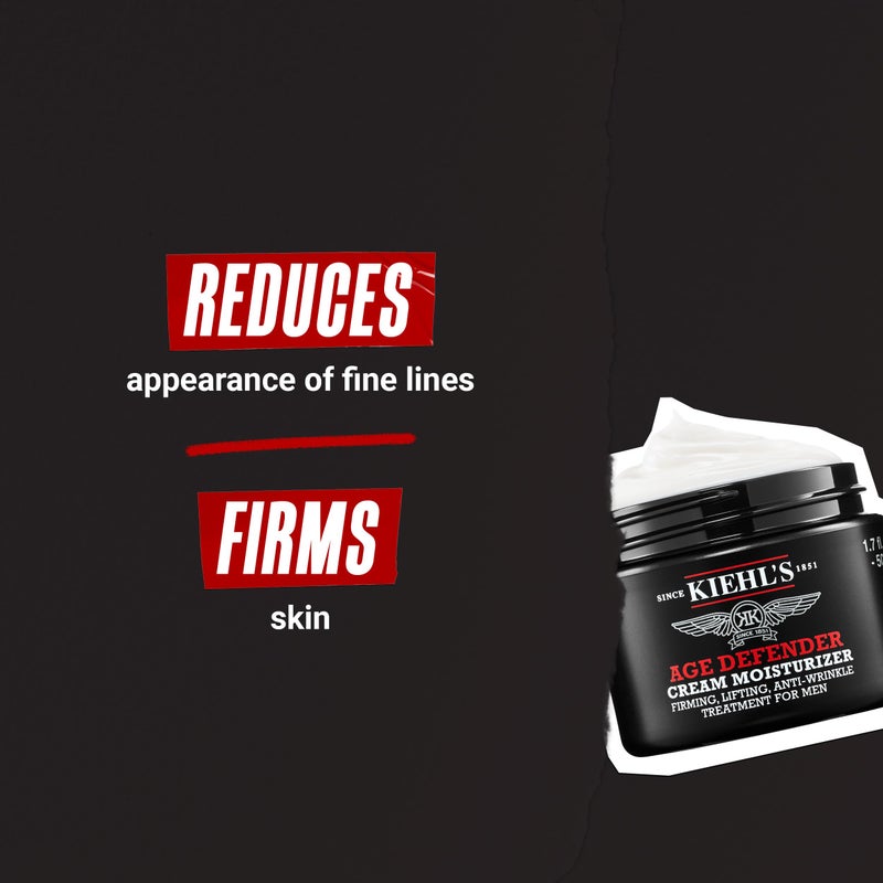 Kiehl's Age Defender Cream Moisturizer, Firming & Lifting Anti-Aging Treatment for Men, Gently Exfoliates, Minimizes Look of Fine Lines & Wrinkles, with Capryloyl Salicylic Acid & Caffeine - 1.7 fl oz - Image 4