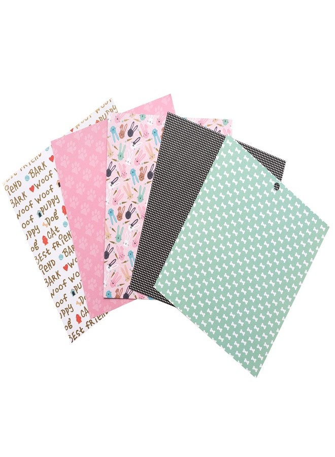 DCWV Printed Cardstock Paper 6x6, 24 Sheets of Scrapbook Paper for Crafts and Card Making, Double Sided Heavy Duty Cardstock with Foil Accents - Playful Pets - Image 3