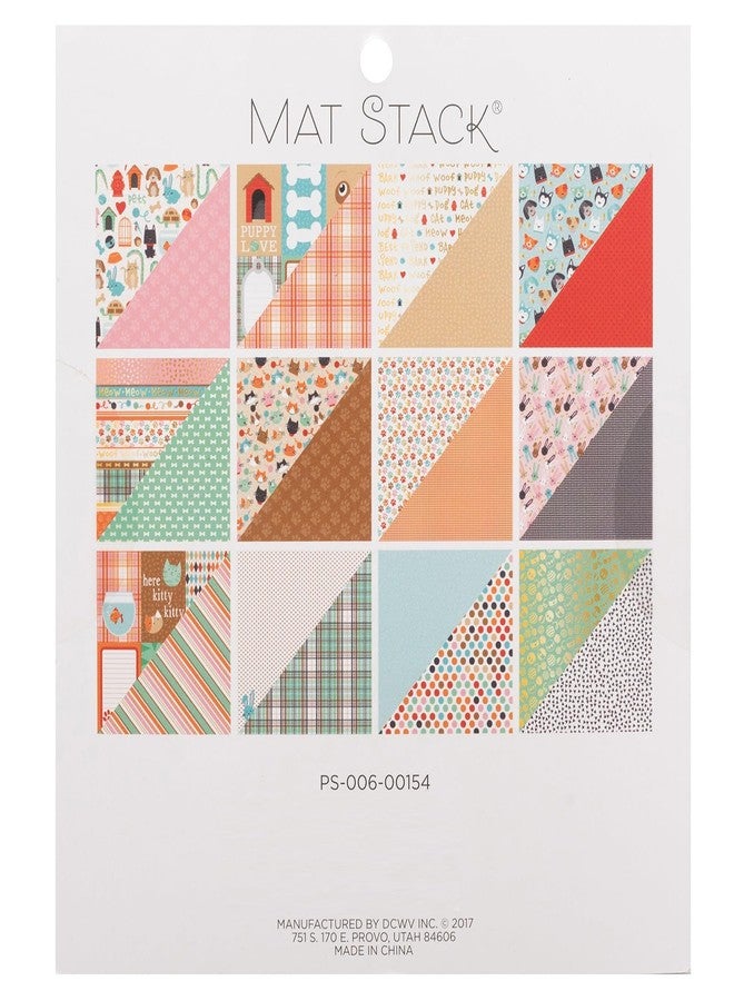 DCWV Printed Cardstock Paper 6x6, 24 Sheets of Scrapbook Paper for Crafts and Card Making, Double Sided Heavy Duty Cardstock with Foil Accents - Playful Pets - Image 2