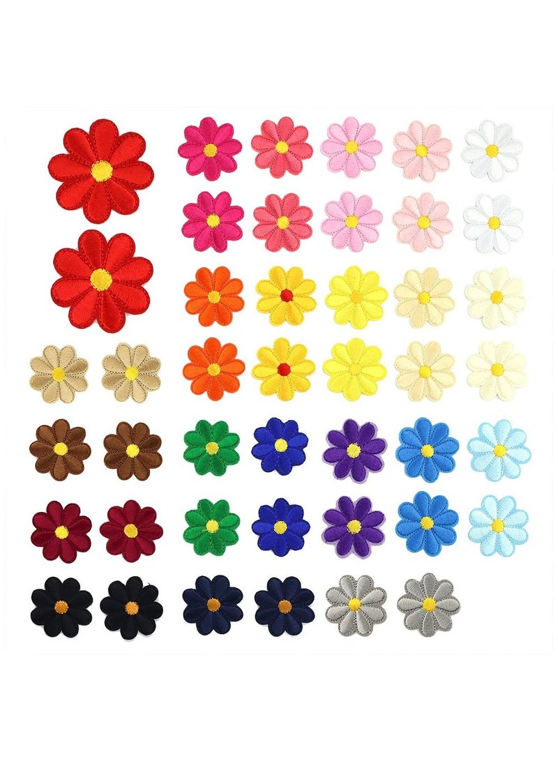 SYOSI 44 Pcs Sunflower Flower Iron Sew On Patches Embroidered Applique Decoration Patches for Clothing Jackets Backpacks Jeans Hats Bags DIY Accessory - Image 1