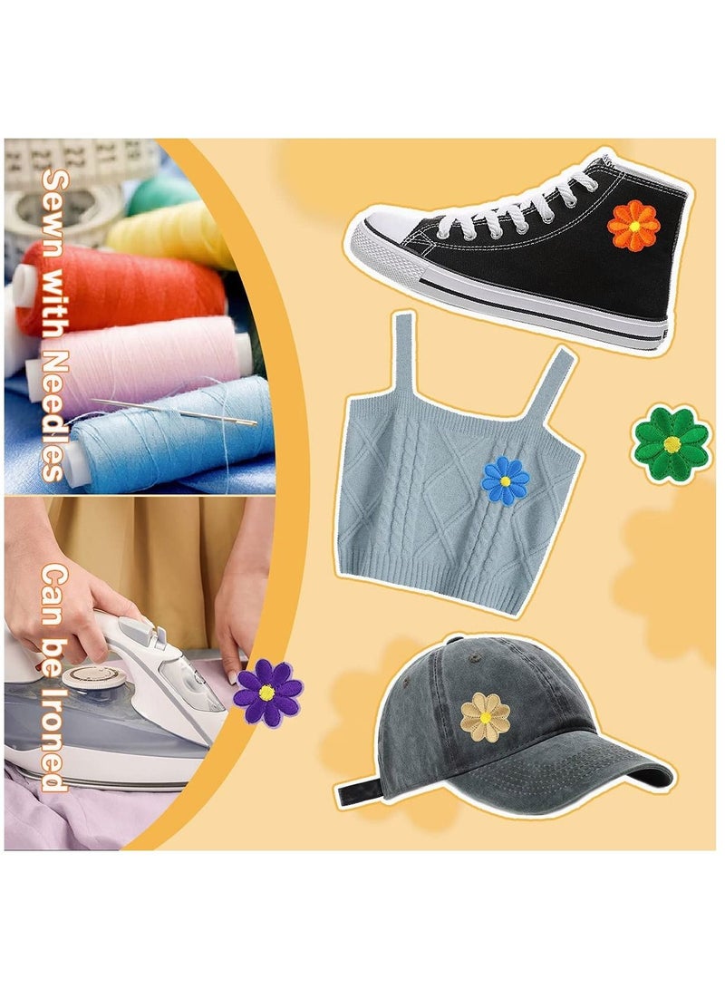 SYOSI 44 Pcs Sunflower Flower Iron Sew On Patches Embroidered Applique Decoration Patches for Clothing Jackets Backpacks Jeans Hats Bags DIY Accessory - Image 2