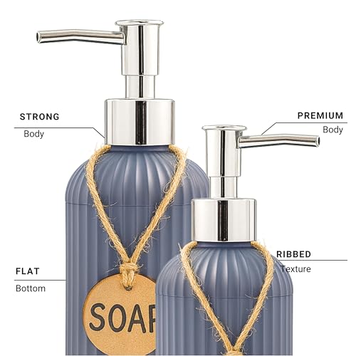 Haristar Liquid Soap Dispenser|Sanitizer Dispenser, Lotion, Shampoo Dispenser | Handwash Bottle for Kitchen | Soap Dispenser for Wash Basin | 300 MLL (Metallic Grey, Pack of 1) - Image 3