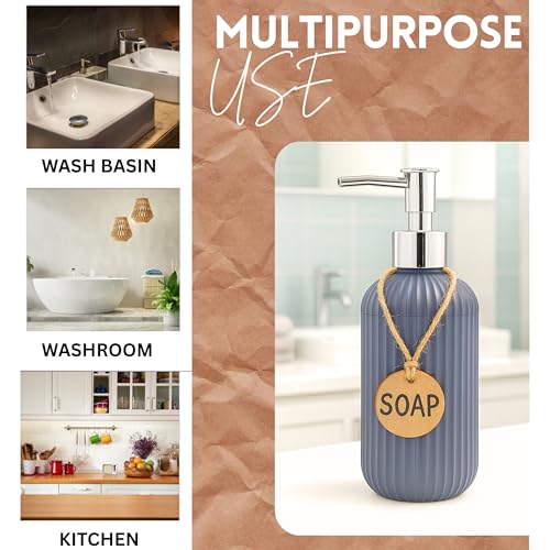 Haristar Liquid Soap Dispenser|Sanitizer Dispenser, Lotion, Shampoo Dispenser | Handwash Bottle for Kitchen | Soap Dispenser for Wash Basin | 300 MLL (Metallic Grey, Pack of 1) - Image 4