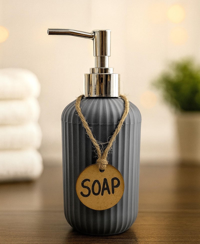 Haristar Liquid Soap Dispenser|Sanitizer Dispenser, Lotion, Shampoo Dispenser | Handwash Bottle for Kitchen | Soap Dispenser for Wash Basin | 300 MLL (Metallic Grey, Pack of 1) - Image 1