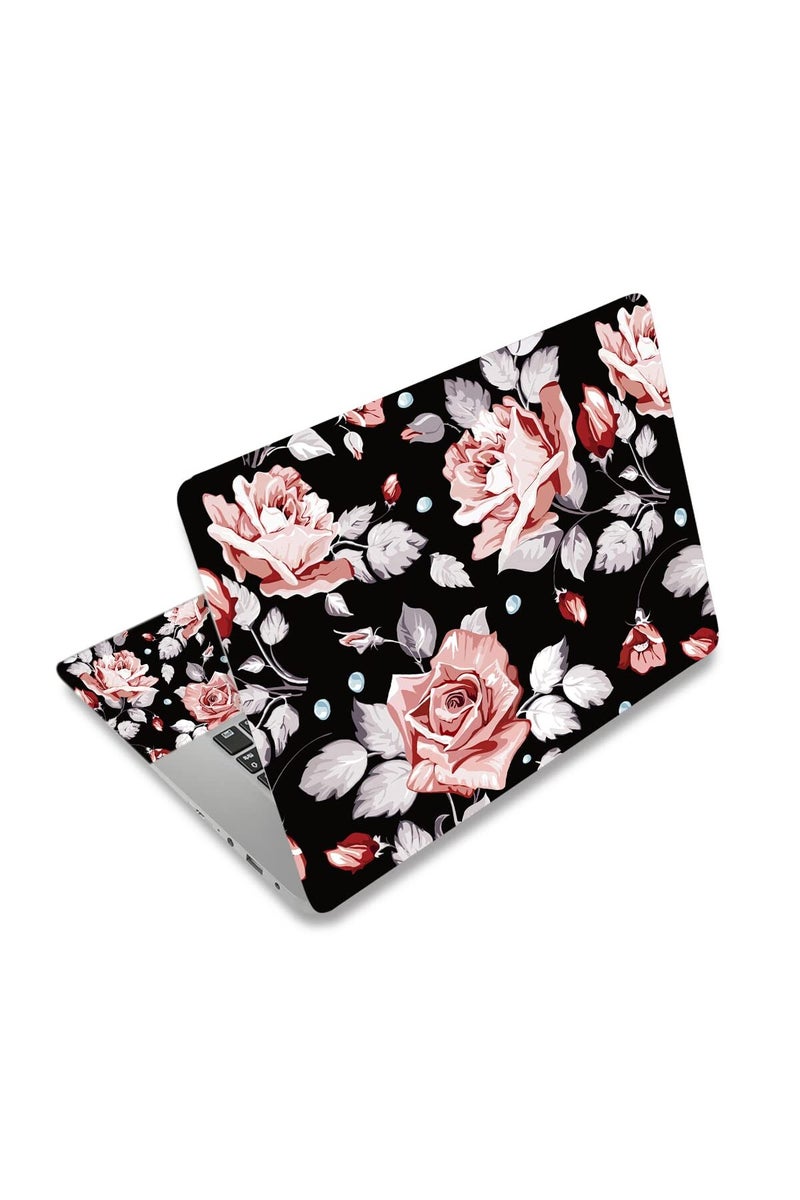 Newplenty Laptop Skin Sticker, 13.3 14 15 15.4 15.6 inch Laptop Skins, Universal Vinyl Decal, Dustproof Scratch Resistant Reusable Cover Protector with Free 2 Wrist Pads (Flower 2) - Image 1