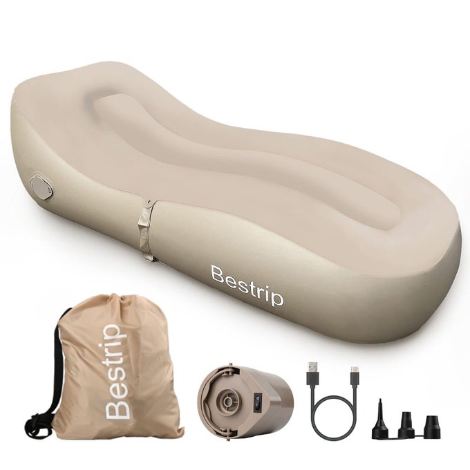 AUTO INFLATABLE COUCH LOUNGER AIR MATTRESS SOFA BED WITH RECHARGEABLE AIR PUMP