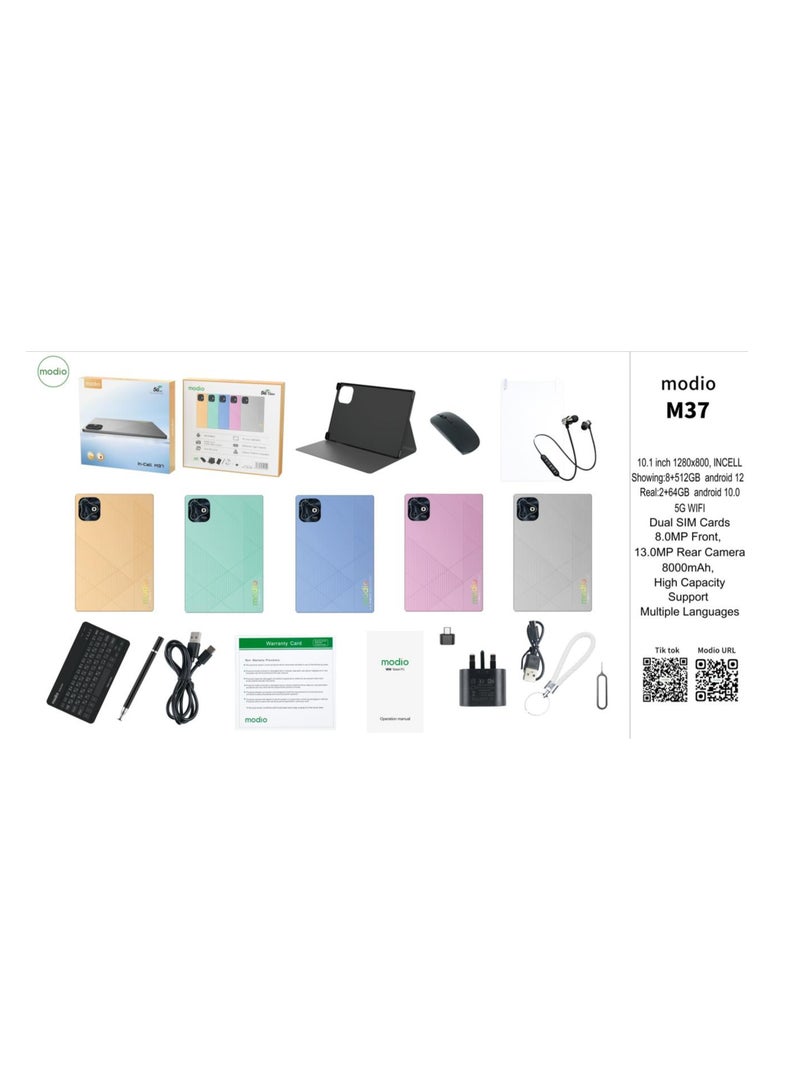 MODIO TAB Modio M37 10.1-inch Android Tablet PC, Dual SIM, 8GB RAM, 512GB Storage, 8000mAh Battery, Wireless Keyboard and Mouse, Blue - Image 4