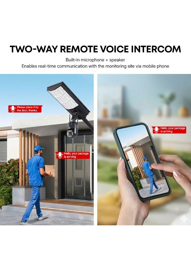 COFE 4G 2-in-1 Solar Street Light Camera Outdoor, Dual Lens PTZ Wireless Security Cam, Two-Way Audio, Motion Detection, Night Vision, IP66 Waterproof, Home Surveillance System - Image 5