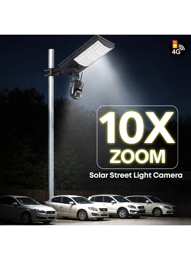 COFE 4G 2-in-1 Solar Street Light Camera Outdoor, Dual Lens PTZ Wireless Security Cam, Two-Way Audio, Motion Detection, Night Vision, IP66 Waterproof, Home Surveillance System - Image 2