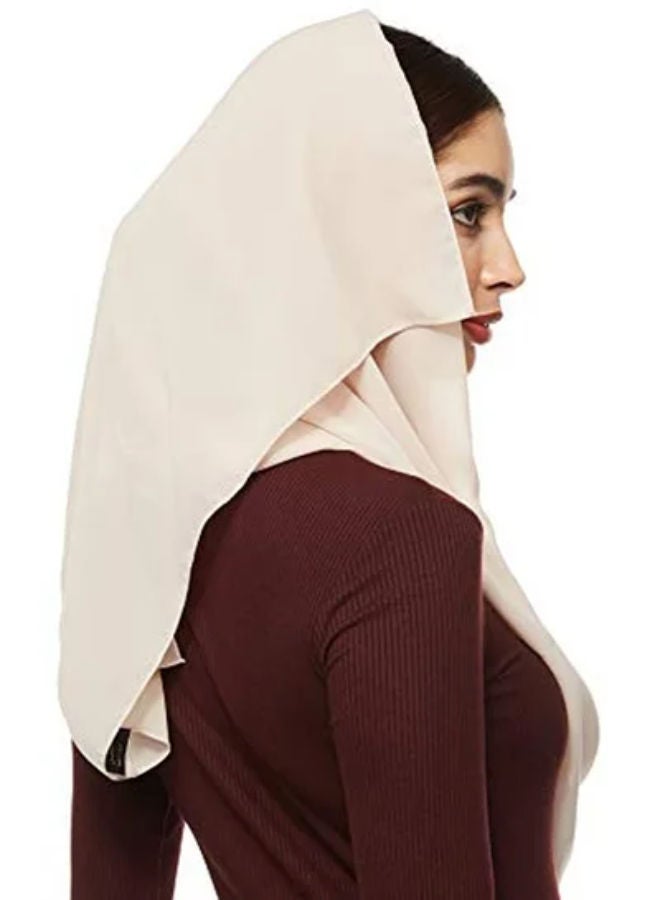 SHOPI حجاب شيلة شيفون صلب بلون الخوخ - Image 3