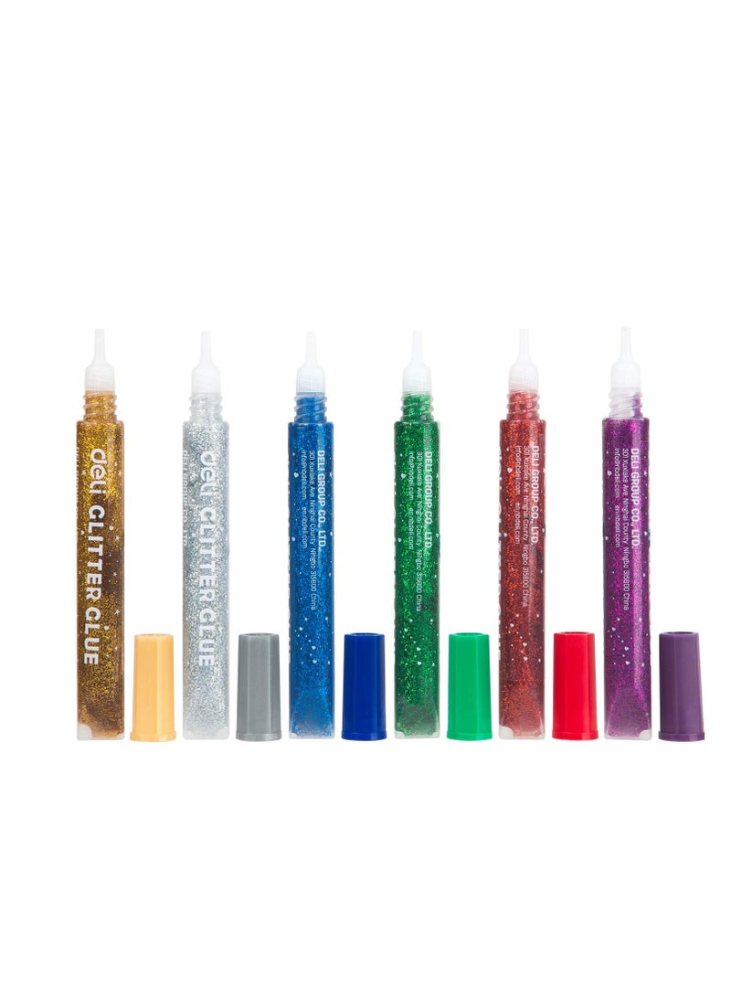 Deli غراء لامع كلاسيكي من دلي 12 مل (مجموعة من 6 ألوان) 12 قطعة - Image 3