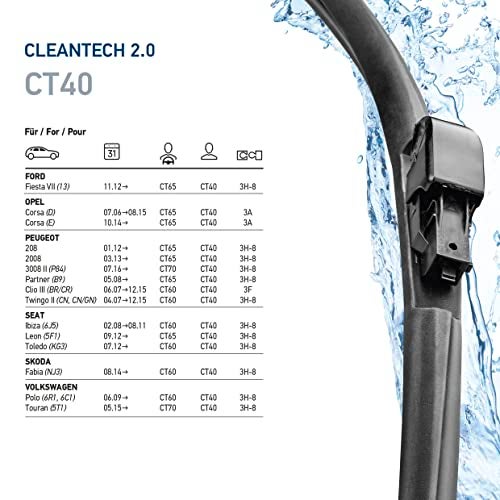 HELLA 358054141 CLEANTECH Wiper Blade, 14", Single, 1 Pack - Image 4
