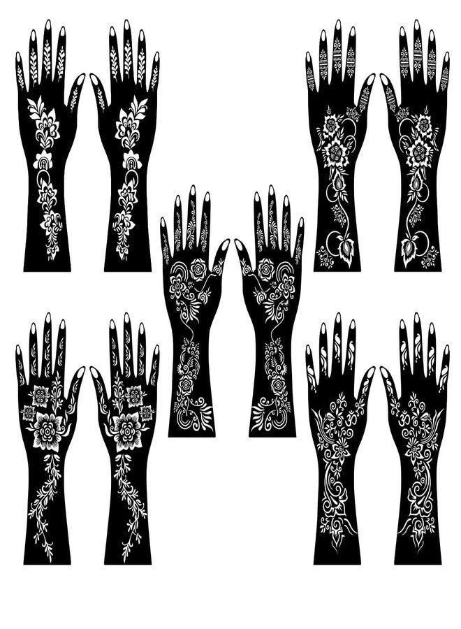 VANVATI Full Design Combo Mehndi Stencil Sticker Kit with Wrist, Palm, & Finger - Image 1