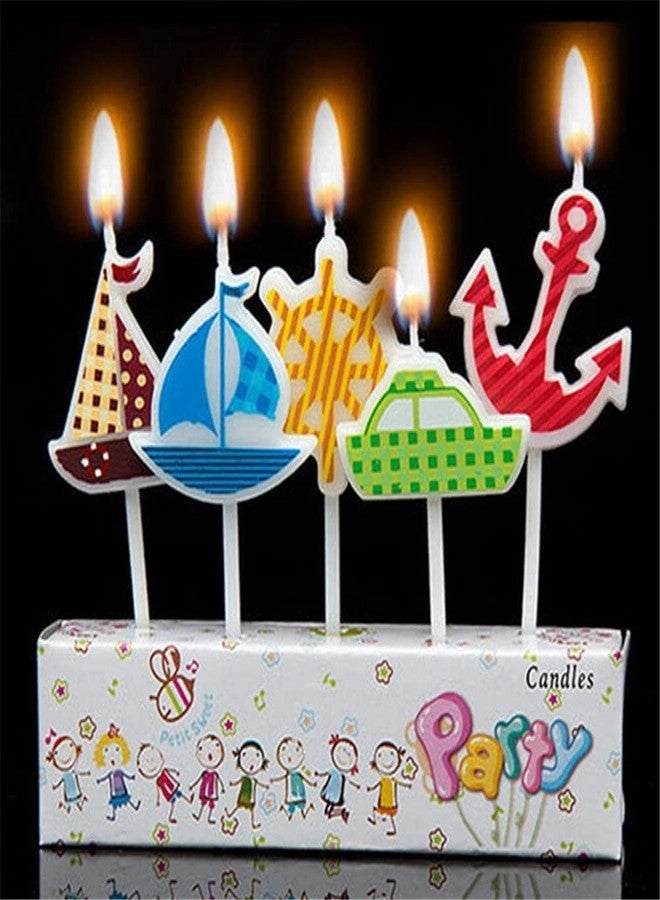 Party 24x7 Anchor Sea Pirate Ship Theme Birthday Cake Candle (Pack of 5 pc Candle) - Image 1