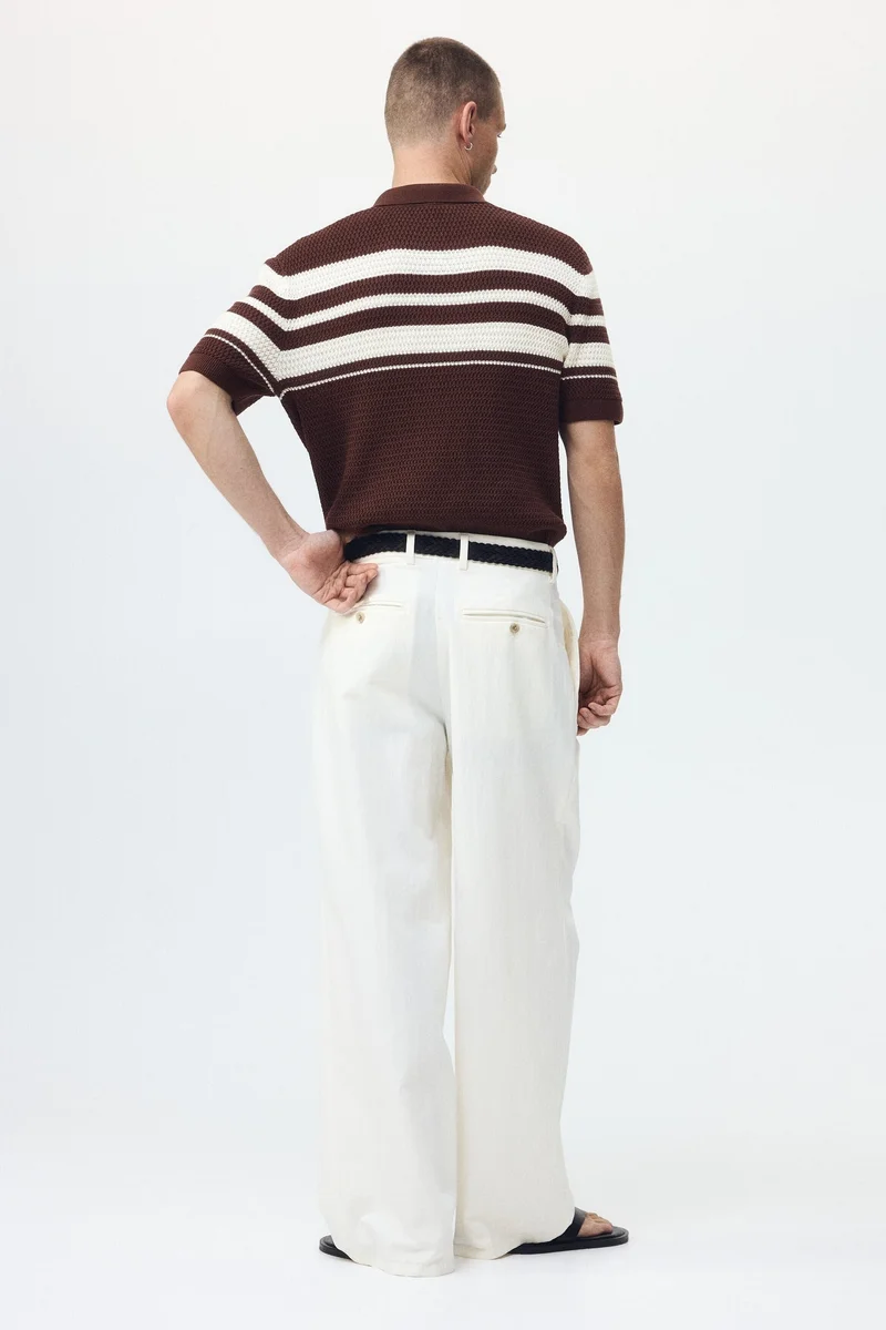 H&M  Regular Fit Pointelle-knit polo shirt for Men | Best Price UAE
