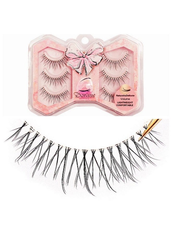 Dorisue Natural Eyelash Hooded Eyes Natual Look Thin And Short 3 Pairs Lashes Q7 - Image 4