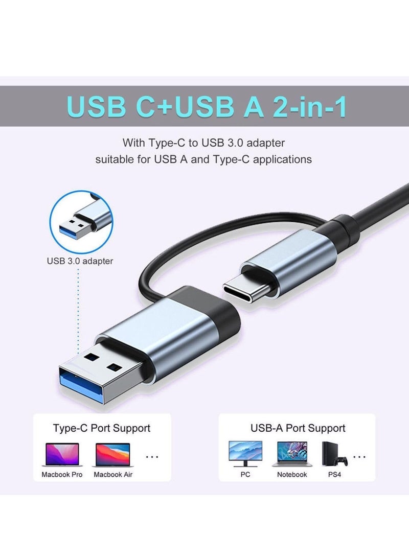 TIGER 8-in-1 Aluminum USB C Hub with USB 3.0, USB 2.0, USB C Ports, SD/TF Card Reader, 3.5mm AUX – USB Splitter for MacBook Pro/Air, PC, Laptop & Tablet Devices  - Image 5