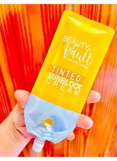 Beauty Vault Tinted Sunblock SPF45 for Effortless Sun Protection and a Flawless Complexion, 50g.  - Image 1