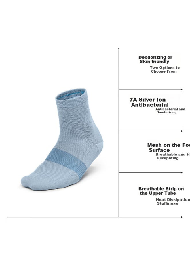 Bananain Men's Mid-calf Sports Thin Breathable Dopamine 7a Antibacterial Odor-resistant Summer Ice Silk Socks 3 Pairs - Image 2