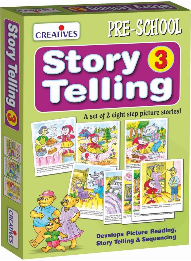 Creative's Creative's Story Telling - 3 | Story Cards | Learning & Educational | Story Telling Series | Pre-School Story Telling Games | Red Riding Hood & The Three Bears | for Ages 3 & Up  - Image 1