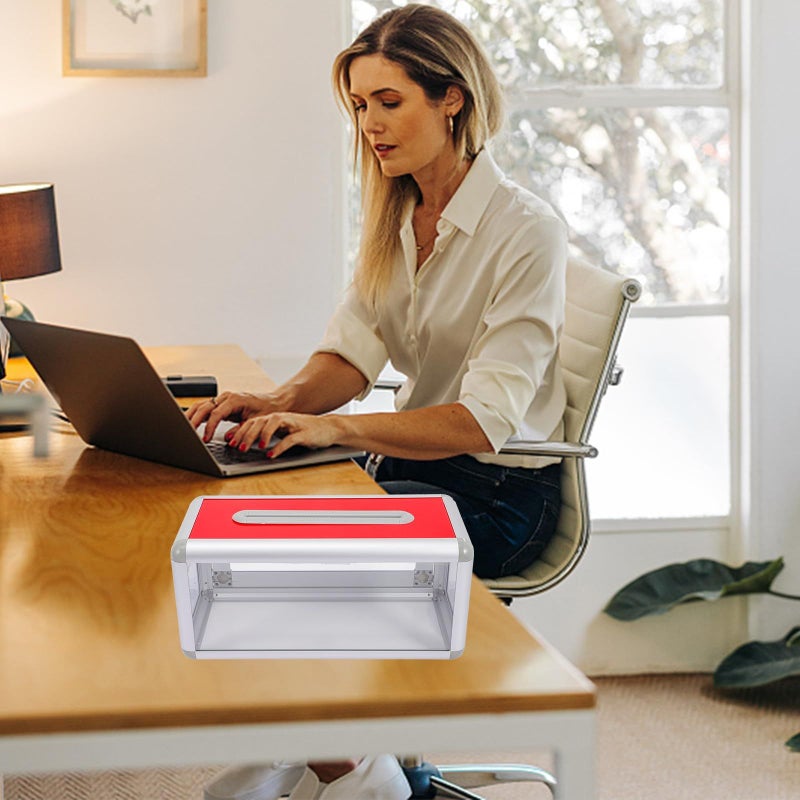 حامل بطاقات عمل قابل للقفل بتصميم شفاف، منظّم متين للمكاتب والمؤتمرات والفعاليات التجارية والعروض. - Image 4