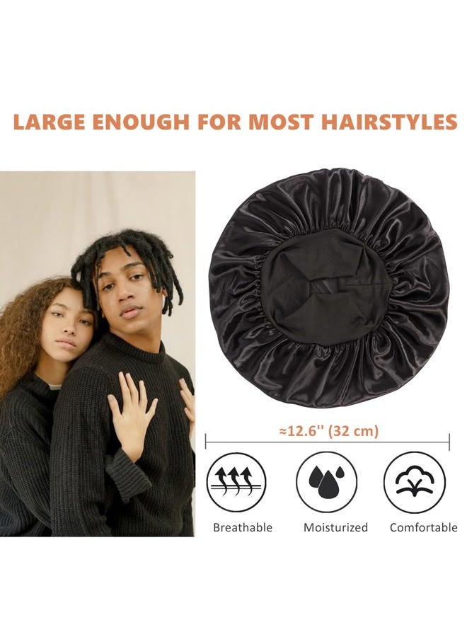Himoswis Bonnet for Men,Silk Bonnet for Men for Sleeping,Matching Durag and Bonnets Set for Couples,Mens Bonnet for Curly Hair,Braids,Pack A - Image 3