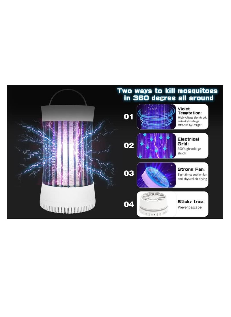 Bug Zapper, USB Rechargeable Indoor & Outdoor Mosquito Killer Trap Lamp Light with 2000mah Battery, Suction Fan, Electric Portable Mosquito Fly Zapper for Home, Camping, Gnats, Backyard, Patio - pzsku/ZA5F3CFF61A31C3381D67Z/45/_/1699452204/a9244991-1b74-4308-8c14-eedc7cd69586