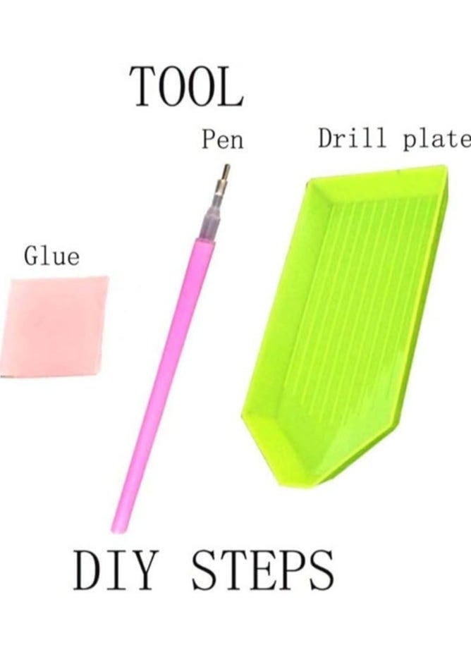 Generic - DIY Diamond Painting Tools Set Pen Glue Plastic Tray Set 20 Pieces   2 Special Shape Diamond Cute Animals - Image 1