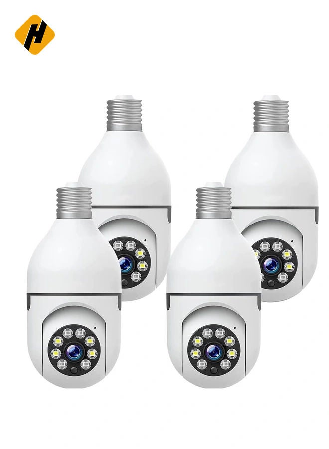 HuHa WiFi Light Bulb Camera 360 Degree Wireless Outdoor Security Camera Home Surveillance Cam with 1080P Color Night Vision Human Motion Detection(4-PCS)  - Image 1