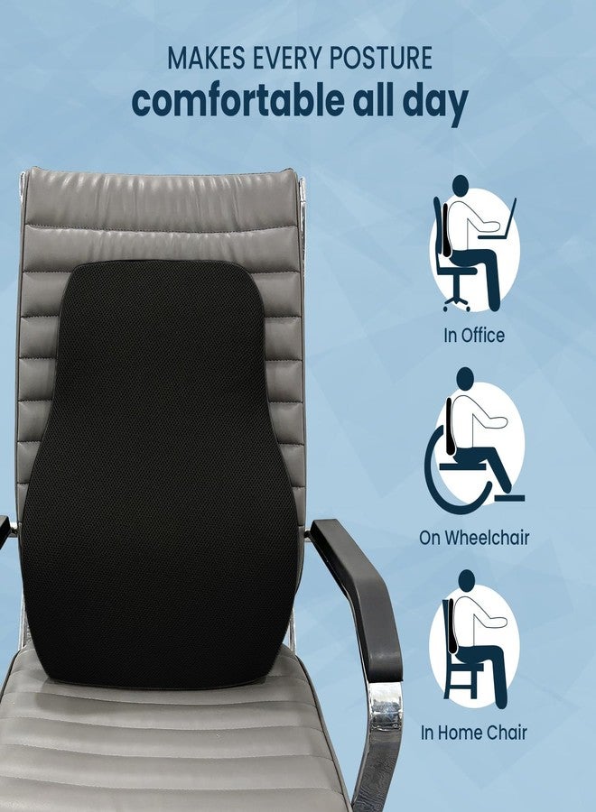 Sleepsia Back Support for Office Chair with 1 Year Warranty Lumbar Support Pillow for Office Chair for Back Pain, Car Seat, Memory Foam (Black/Grey Lumbar Back Support (Gel Infused)) - Image 4