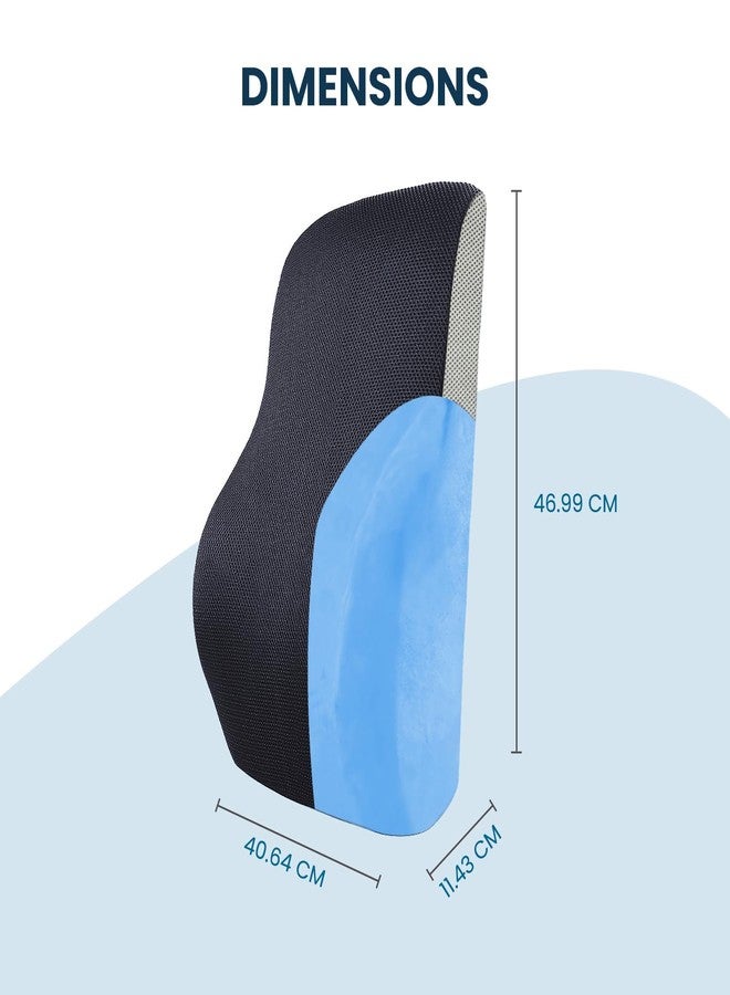 Sleepsia Back Support for Office Chair with 1 Year Warranty Lumbar Support Pillow for Office Chair for Back Pain, Car Seat, Memory Foam (Black/Grey Lumbar Back Support (Gel Infused)) - Image 2
