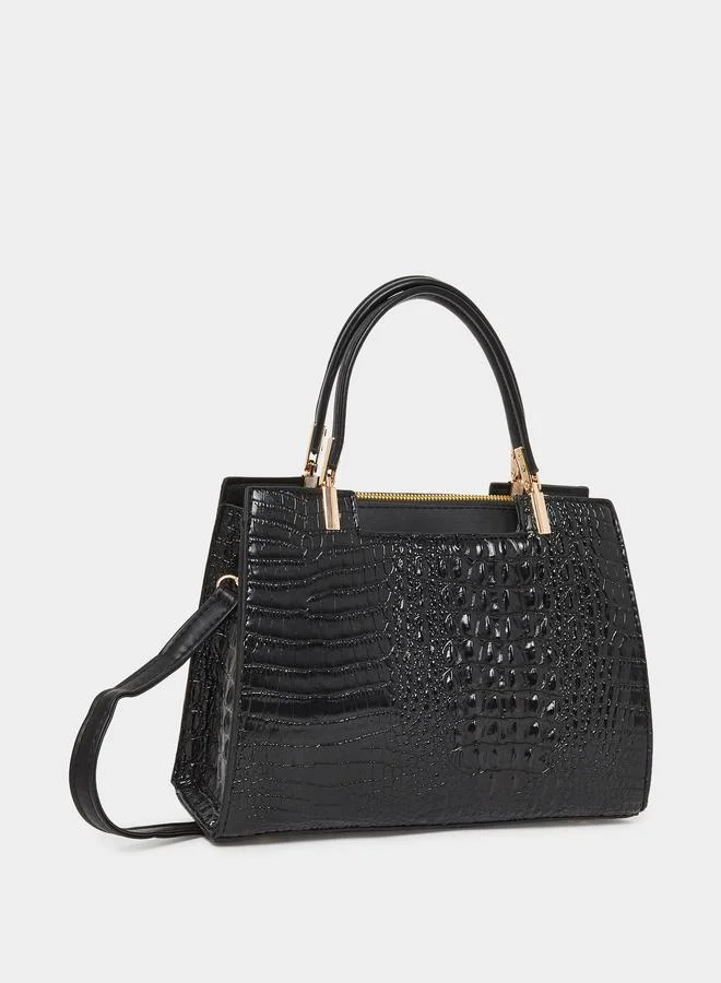 تايك تو شنطة بمقبض يد مزدوج مع تفاصيل بارزة الملمس