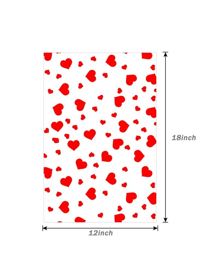 Kolewo4ever 40Pcs Heart Cellophane Basket Bags Set 20Pcs Heart Cellophane Wrap Clear Basket Bags With 20Pcs Red Pull Bows For Valentine Weddings Bridal Or Baby Showers (12X18Inches)  - Image 3