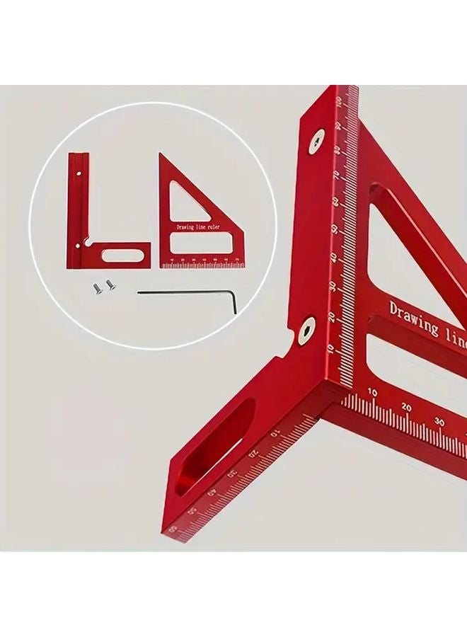 Heavy Duty Aluminum Alloy Carpenter Square 45 90 Angle Ruler Black Precision Alignment Tool - Image 4