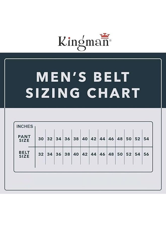 كينج مان حزام جلدي أوتوماتيكي للرجال - حزام فستان بسقاطة مع قفل تلقائي لملاءمة مثالية (34، أسود منسوج) - Image 4