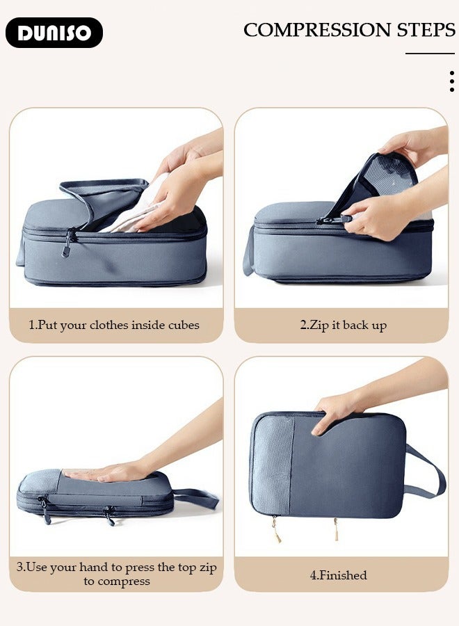 DUNISO 4 Piece Travel Organizer Bags for Luggage, Waterproof and Durable Travel Bags, Packing Cubes for Travel, Compression Cubes for Suitcases, Travel Bags for Clothes, Toiletries, Clothing, Underwear  - Image 4