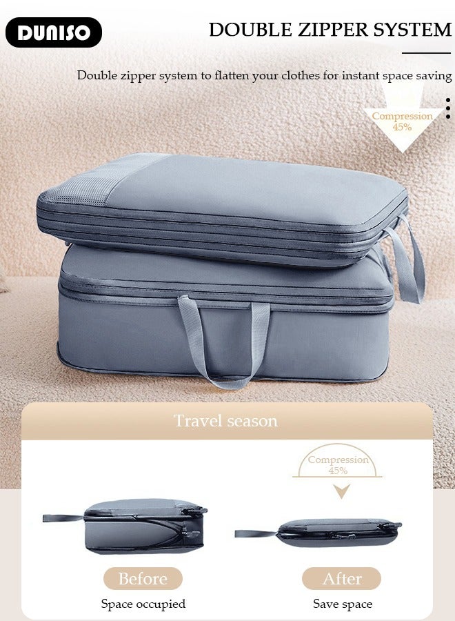 DUNISO 4 Piece Travel Organizer Bags for Luggage, Waterproof and Durable Travel Bags, Packing Cubes for Travel, Compression Cubes for Suitcases, Travel Bags for Clothes, Toiletries, Clothing, Underwear  - Image 2
