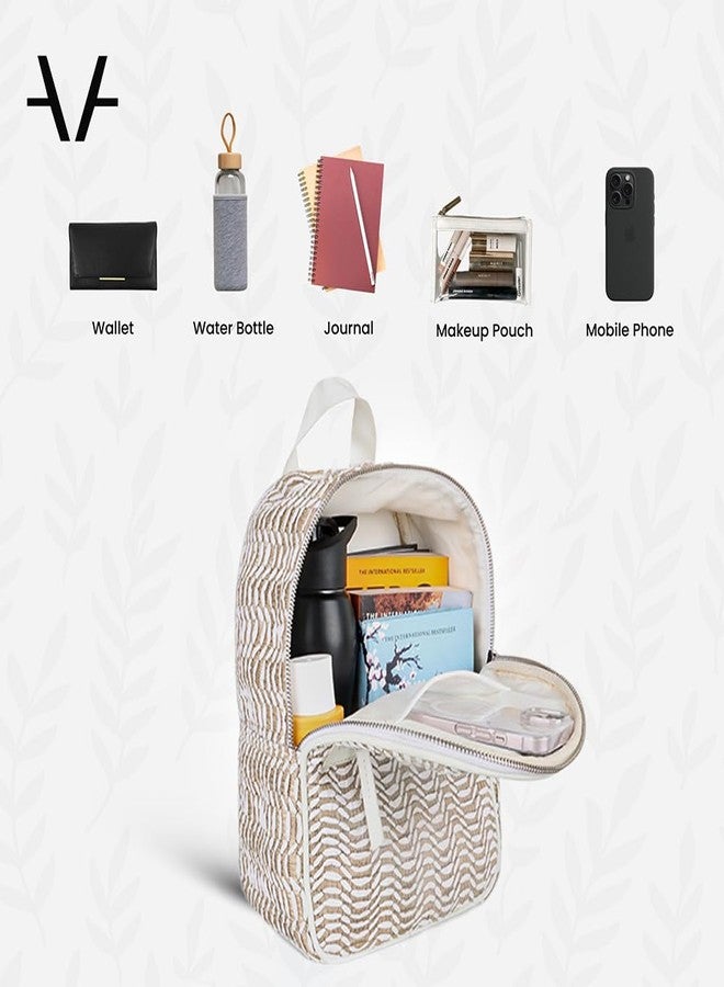 Avake Sand Dune Vegan Backpack - Stylish, Trendy, Lightweight & Durable Everyday Bag | Travel, Picnic Backpack for Girls | Ideal for Birthday, Anniversary Gift - Image 5