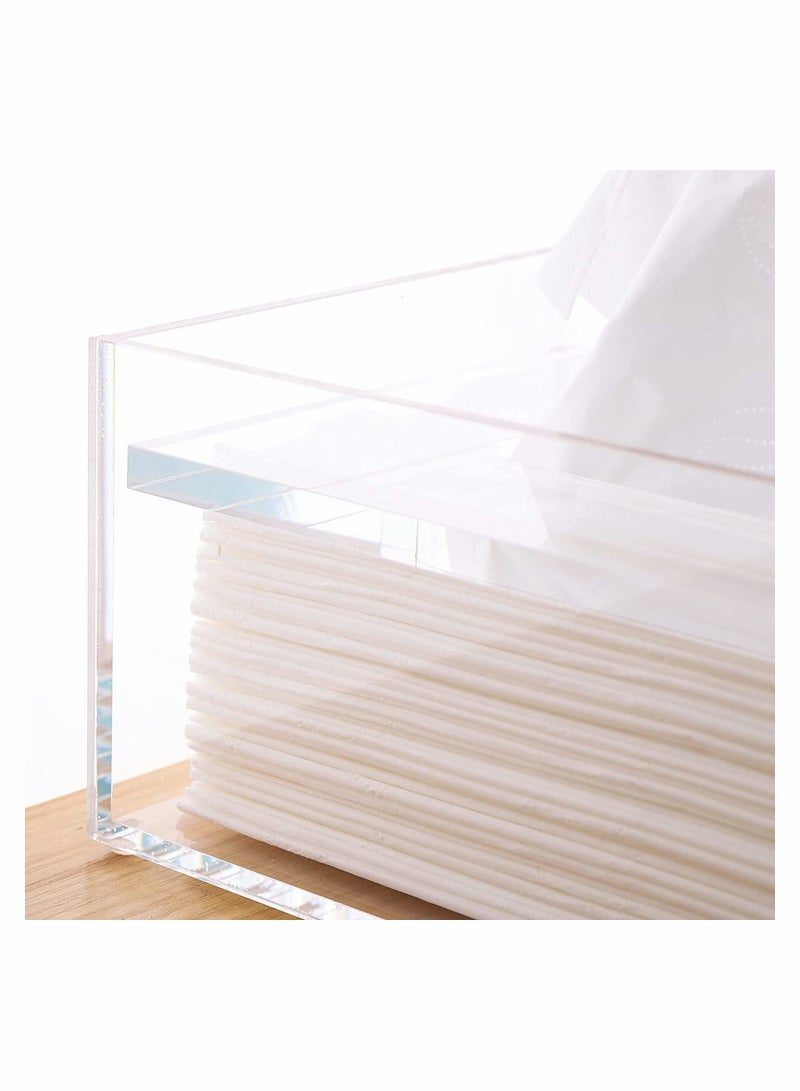 Excefore Acrylic Tissue Dispenser Box Cover Holder Clear Rectangle Napkin Organizer for Bathroom, Kitchen and Office Bedroom  - Image 5