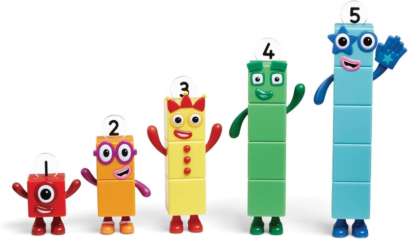 Learning Resources Numberblocks Friends One to Five, Official Collectible Toys, Includes Numberblocks One, Two, Three, Four and Five, Suitable for Display and With Posable Arms for Realistic Play - Image 4