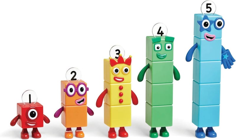 Learning Resources Numberblocks Friends One to Five, Official Collectible Toys, Includes Numberblocks One, Two, Three, Four and Five, Suitable for Display and With Posable Arms for Realistic Play - Image 3