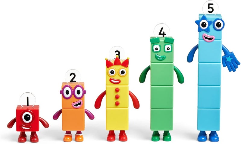 Learning Resources Numberblocks Friends One to Five, Official Collectible Toys, Includes Numberblocks One, Two, Three, Four and Five, Suitable for Display and With Posable Arms for Realistic Play - Image 2