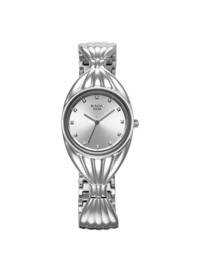 TITAN Raga Memoirs Quartz Analog Silver Dial Silver Metal Strap Watch for Women - 95254SM01